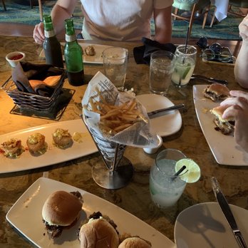Chart House - Prime rib sliders, French fries, panko fried deviled eggs, and mini crab cakes - Seafood Near Me - Savannah, Georgia Chart House - Prime rib sliders, French fries, panko fried deviled eggs, and mini crab cakes - Seafood Near Me - Savannah, Georgia