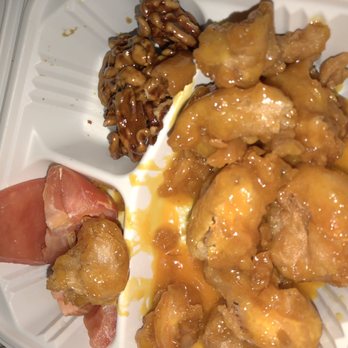 Rose Garden - (ORANGE) honey walnut prawns an a side of soggy tomato - Chinese Near Me - San Leandro, California