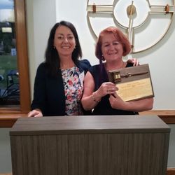 Goforth Family Law & Mediation - Accepting an award for Civility in the Practice of Family Law.