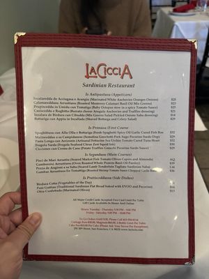 Menu photo 1 La Ciccia San Francisco, CA Menu photo 1 La Ciccia San Francisco, CA