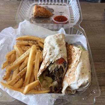 Falafel Hut San Rafael - This is how it started. Beef and lamb wrap with fries. - Middle Eastern Near Me - San Rafael, California