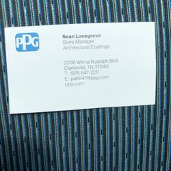 PPG Paints - Store Manager Business Card
