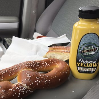 Philly Pretzel Factory - Uhhh, don't say "yes" when they ask if you want large mustard. The frigging place sells you a bottle, no warning. - Pretzels Near Me - Cranberry Twp, Pennsylvania Philly Pretzel Factory - Uhhh, don't say "yes" when they ask if you want large mustard. The frigging place sells you a bottle, no warning. - Pretzels Near Me - Cranberry Twp, Pennsylvania