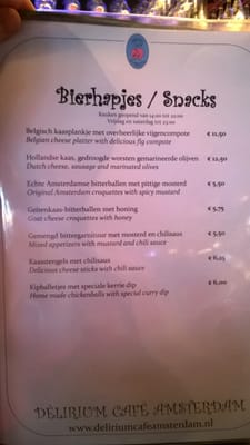Menu photo 2 Delirium Café Amsterdam Amsterdam, NH Menu photo 2 Delirium Café Amsterdam Amsterdam, NH