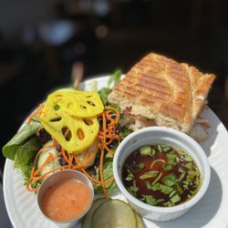 Moxie Brew - Moxie Salad with yummy house pickled bites