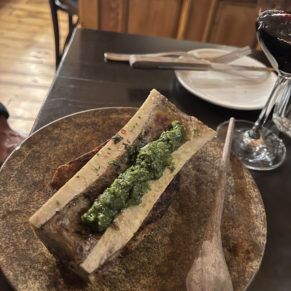 Spitalfields - Bone Marrow with toasted bread and chimichurri sauce. - Pubs Near Me - Dublin 8, D Spitalfields - Bone Marrow with toasted bread and chimichurri sauce. - Pubs Near Me - Dublin 8, D