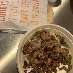 Bowl with pita on the side Bowl with pita on the side