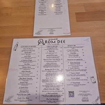 Arom Dee Thai - Menu, one of 2 - Thai Near Me - Brooklyn, New York Arom Dee Thai - Menu, one of 2 - Thai Near Me - Brooklyn, New York