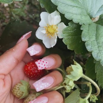 The One Nail Spa - strawberry  acrylic set - Nail Salons Near Me - Maspeth, New York