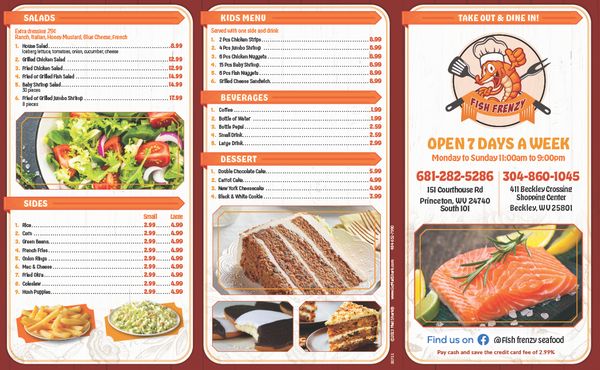 Menu photo 1 Fish Frenzy Seafood 2 Princeton, WV Menu photo 1 Fish Frenzy Seafood 2 Princeton, WV