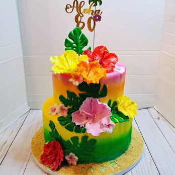 Cindi's Cakes and Cookies - Hawaiian themed birthday cake - Custom Cakes Near Me Cindi's Cakes and Cookies - Hawaiian themed birthday cake - Custom Cakes Near Me