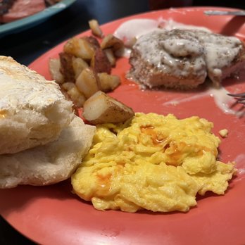 Eat 33 - A partially eaten Chicken-Fried Porkchop breakfast. - Breakfast & Brunch Near Me - Richmond, Virginia