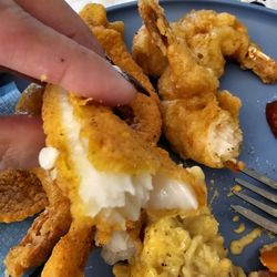 Chip's Shrimp & Fish Shack - The inside of the catfish is very flaky and very white and the batter is just thick enough to give it crunch.