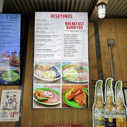 Breakfast menu Breakfast menu