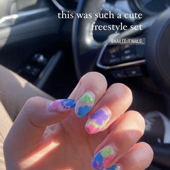 Nailed It Nails - colorful freestyle set - Nail Technicians Near Me - Covina, California
