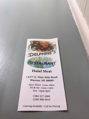 Menu photo 1 Delphine Jamaican Restaurant Warren, MI
