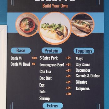 Simply Boba - Build your own banh mi menu: base + protein + toppings - Bubble Tea Near Me - Lancaster, New York