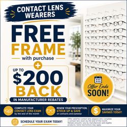 Farrah Khoja , OD - Vision Source Of Crystal Falls - Contact Lens Special: FREE frame with purchase plus up to $200 back in manufacturer rebates. Ends soon!