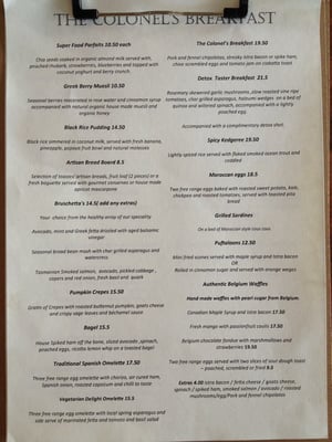 Menu photo 2 The Colonel's Son Black Rock, VIC Menu photo 2 The Colonel's Son Black Rock, VIC