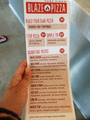 Menu photo 7 Blaze Pizza Torrance, CA
