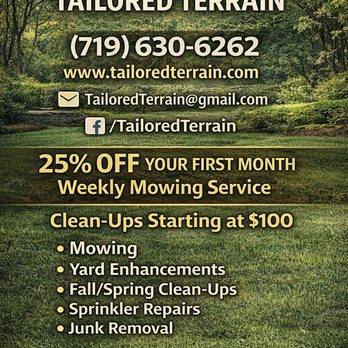 Tailored Terrain Property Maintenance - Lawn Services Near Me - Security-Widefield, Colorado Tailored Terrain Property Maintenance - Lawn Services Near Me - Security-Widefield, Colorado