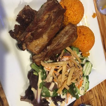 Guahan Grill - Chamorro style pork ribs with red rice and salad. - Barbeque Near Me - Oceanside, California