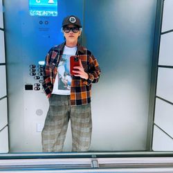 Ruti's Suit Wide-ish Plaid Pants
