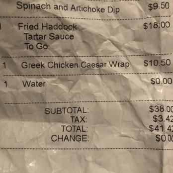 Christopher's Third Street Grille - Receipt - New American Near Me - Dover, New Hampshire