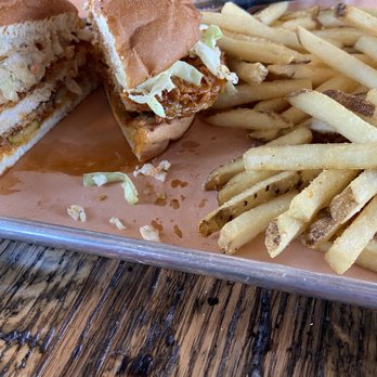The Cookshack - Chicken Sandwich medium and dragon fries - Chicken Shop Near Me - Fort Worth, Texas The Cookshack - Chicken Sandwich medium and dragon fries - Chicken Shop Near Me - Fort Worth, Texas
