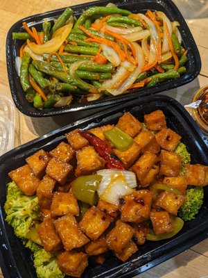 Photo of China Pot - Mckinney, TX, US. Spicy green beans and Kung Pao Tofu