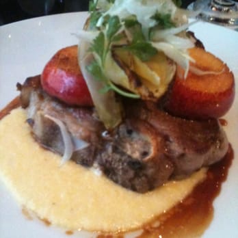 Prospect - Pork loin chop with grilled endive, nectarine, and polenta - New American Near Me - San Francisco, California Prospect - Pork loin chop with grilled endive, nectarine, and polenta - New American Near Me - San Francisco, California