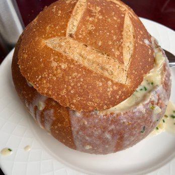 Schooners Monterey - Coastal Clam Chowder Bread Bowl - Seafood Near Me - Monterey, California Schooners Monterey - Coastal Clam Chowder Bread Bowl - Seafood Near Me - Monterey, California