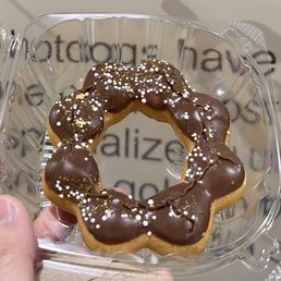 Chocolate frosted mochi donut--it was....oh k.