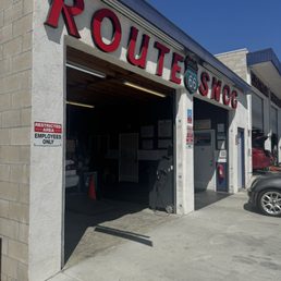 Fron entrance to Route 66 Smog shop.