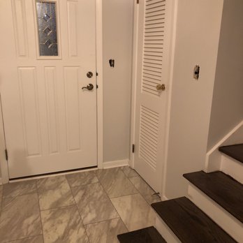 312 Flooring - New entry Luxury Vinyl Tile and refinished stairs. - Flooring Near Me - Lincolnshire, Illinois