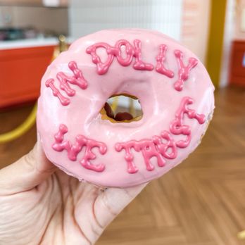 Moonbridge Doughnut Studio - Dolly "themed" donut - Donuts Near Me - Long Beach, California Moonbridge Doughnut Studio - Dolly "themed" donut - Donuts Near Me - Long Beach, California