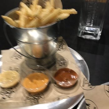 Stack 571 Burger & Whiskey Bar - Fries with sauces - Burgers Near Me - Olympia, Washington Stack 571 Burger & Whiskey Bar - Fries with sauces - Burgers Near Me - Olympia, Washington