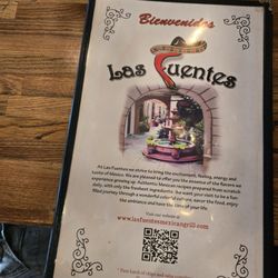 Las Fuentes Mexican Grill - Menu front