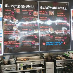El Moreno  - Updated menu. Hard to avoid the glare.