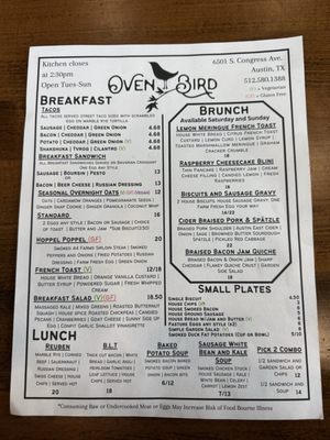 Menu photo 2 Ovenbird Austin, TX