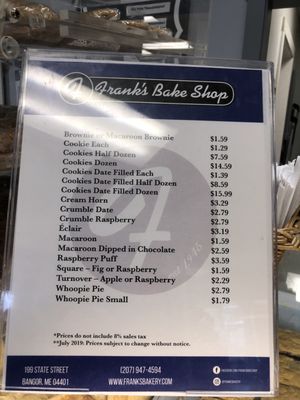 Menu photo 6 Frank's Bake Shop Bangor, ME Menu photo 6 Frank's Bake Shop Bangor, ME