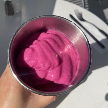The Spot - Pink lady smoothie - coconut milk, pitaya (dragon fruit), mango, chia pudding - Creperies Near Me - Cambria, California The Spot - Pink lady smoothie - coconut milk, pitaya (dragon fruit), mango, chia pudding - Creperies Near Me - Cambria, California