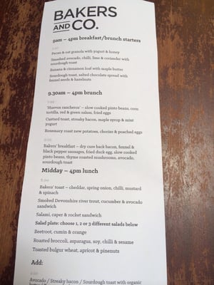 Menu photo 3 Bakers and co Bristol, BST