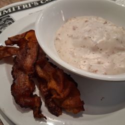 Dimitri's Corner Restaurant - Side of bacon with half order of biscuit and gravy