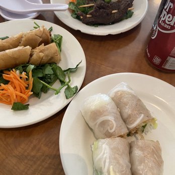 Pho Minh Ky - Spring rolls , fried chicken fingers and beef teriyaki. - Vietnamese Near Me - Lynn, Massachusetts