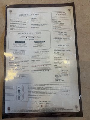 Menu photo 1 The Nook A Daytime Eatery Gilbert, AZ Menu photo 1 The Nook A Daytime Eatery Gilbert, AZ