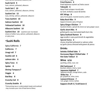 Matsu - Happy Hour Menu - Sushi Bars Near Me - Seattle, Washington