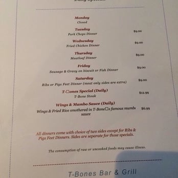 T- Bones Bar and Grill - The specials - Bars Near Me - Winchester, Virginia T- Bones Bar and Grill - The specials - Bars Near Me - Winchester, Virginia