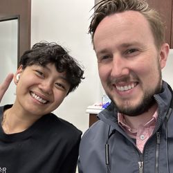 Dentists of North Las Vegas - Dr Faddis and a happy patient with their new smile makeover