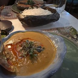 Shrimp Gassi (GF) with basmati rice